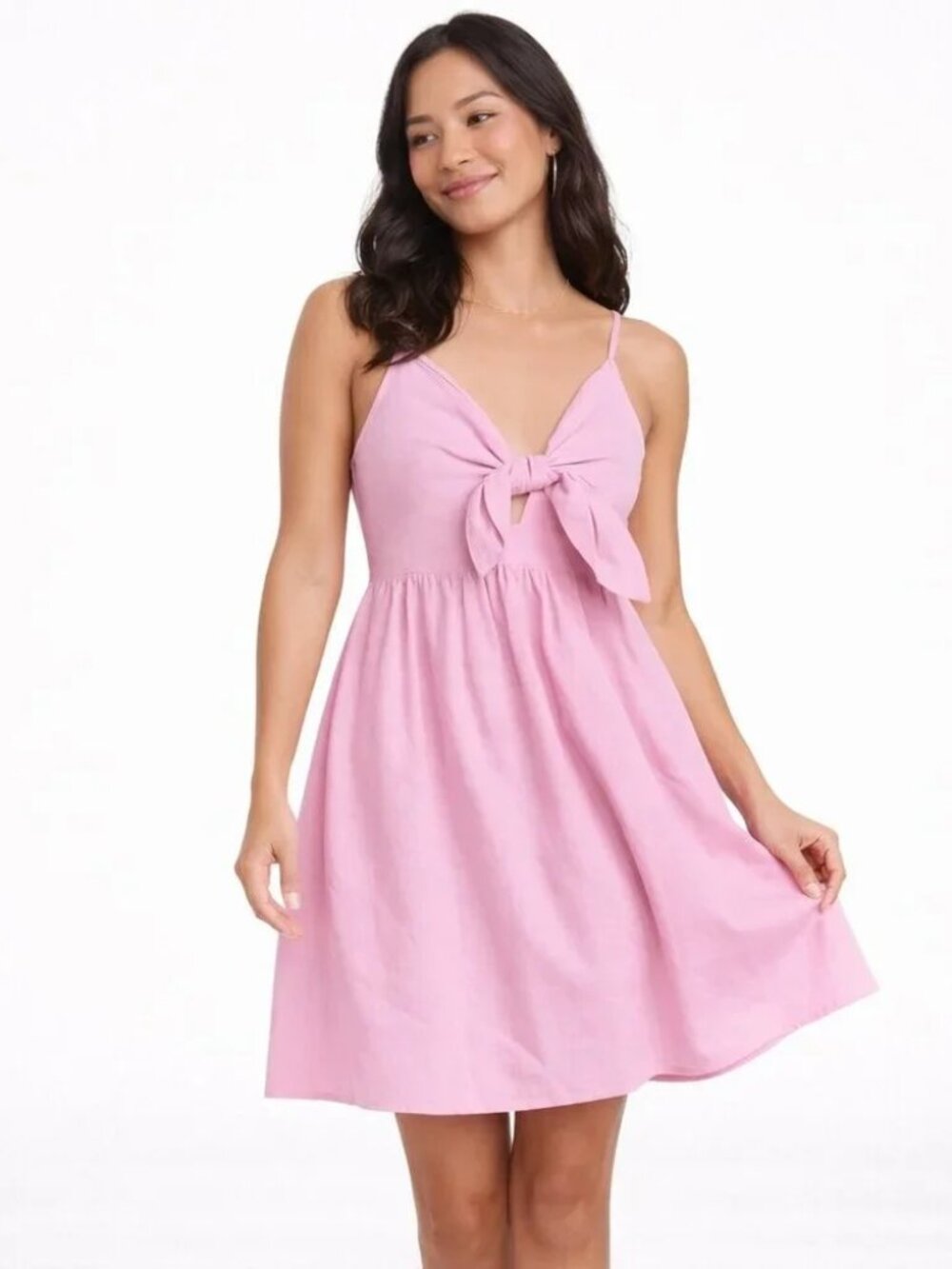 Old Navy Pink Tie-Front Mini Dress